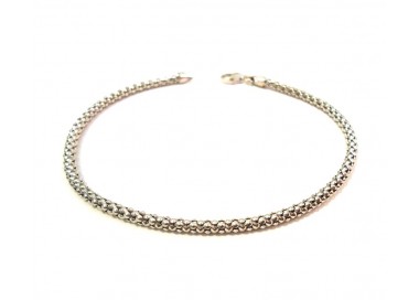 BRACCIALE UNISEX MAGLIA POP CORN IN ORO BIANCO 18 KT