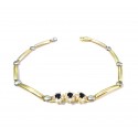 BRACCIALE DA DONNA FIORE IN ORO GIALLO 18 KT CON ZIRCONI E ONICE