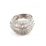 ANELLO DA DONNA IN ORO BIANCO18 KT CON ZIRCONI BIANCHI TAGLIO BRILLANTE