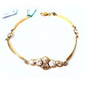 BRACCIALE DA DONNA IN ORO GIALLO E BIANCO 18 KT CON ZIRCONI 