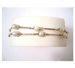 BRACCIALE DA DONNA IN ORO BIANCO 18 KT CON PERLE