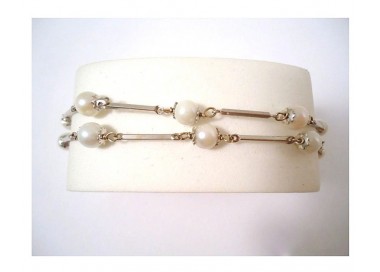 BRACCIALE DA DONNA IN ORO BIANCO 18 KT CON PERLE