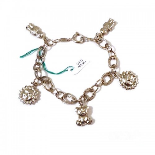 BRACCIALE DA DONNA CON CHARM IN ORO BIANCO 18 KT