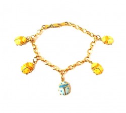 BRACCIALE DONNA CON CHARM COCCINELLE IN ORO GIALLO 18 KT