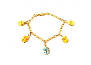 BRACCIALE DONNA CON CHARM COCCINELLE IN ORO GIALLO 18 KT