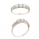 ANELLO TRILOGY DA DONNA IN ORO BIANCO 18 KT CON ZIRCONI TAGLIO BRILLANTE