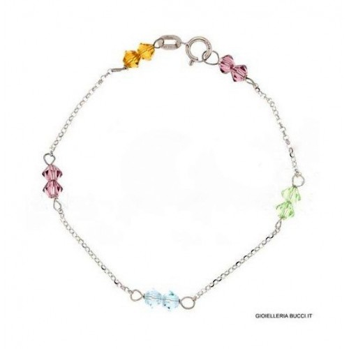 BRACCIALE BIMBA IN ORO BIANCO 18 KT CON PIETRE COLORATE 803321724478