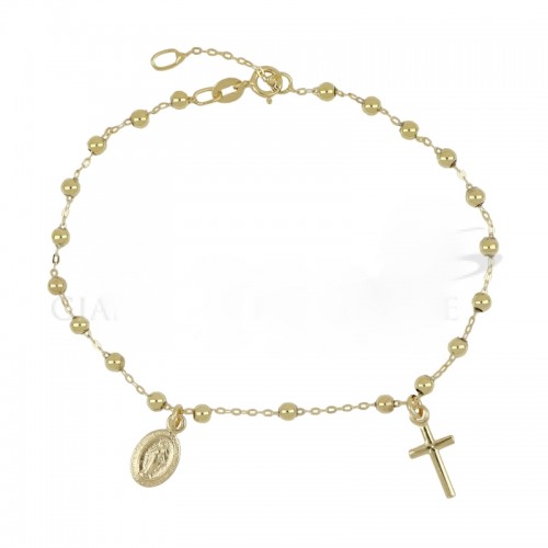 BRACCIALE ROSARIO UNISEX IN ORO GIALLO 18 KT