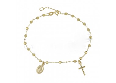 BRACCIALE ROSARIO UNISEX IN ORO GIALLO 18 KT