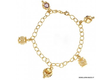 BRACCIALE DA DONNA IN ORO GIALLO 18 KT CON CHARM