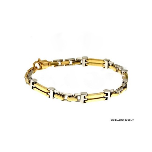 Bracciale Catena Uomo In Oro Giallo 18 KT | Peso 3,6 Gr | Lunghezza 18,5 Cm | Gioiello Di Lusso In Astuccio Regalo