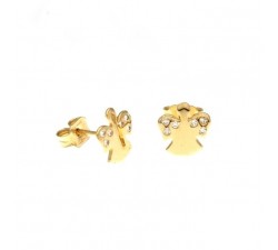 ORECCHINI ANGELI IN ORO GIALLO 18KT CON ZIRCONI TAGLIO BRILLANTE