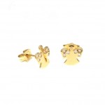 ORECCHINI ANGELI IN ORO GIALLO 18KT CON ZIRCONI TAGLIO BRILLANTE