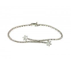 BRACCIALE TENNIS DA DONNA IN ORO BIANCO 18 KT CON ZIRCONI TAGLIO BRILLANTE