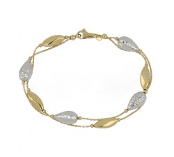 BRACCIALE DA DONNA IN ORO GIALLO E BIANCO 18 KT