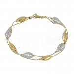 BRACCIALE DA DONNA IN ORO GIALLO E BIANCO 18 KT