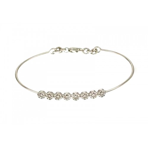 BRACCIALE DA DONNA IN ORO BIANCO 18 KT CON ZIRCONI