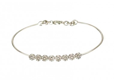 BRACCIALE SEMIRIGIDO DA DONNA IN ORO BIANCO 18 KT CON ZIRCONI