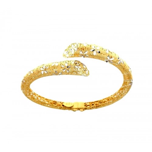 BRACCIALE RIGIDO DA DONNA IN ORO GIALLO 18 KT CON APERTURE A LIBRO