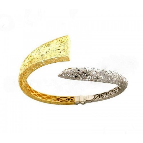 BRACCIALE RIGIDO DA DONNA IN ORO GIALLO 18 KT CON APERTURA A BACIO