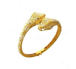 BRACCIALE RIGIDO SERPENTE DA DONNA IN ORO GIALLO 18 KT CON APERTURE A BACIO