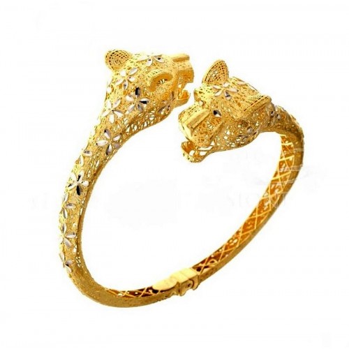 BRACCIALE RIGIDO TIGRE DA DONNA IN ORO GIALLO 18 KT