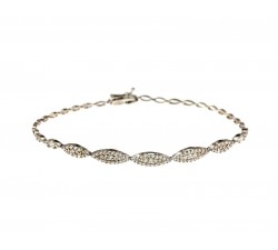 BRACCIALE TENNIS DONNA IN ORO BIANCO KT CON ZIRCONI BIANCHI