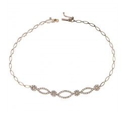 BRACCIALE IN ORO BIANCO KT CON ZIRCONI BIANCHI TAGLIO BRILLANTE