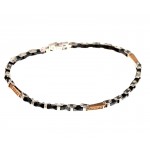 BRACCIALE UOMO IN ORO BIANCO E ROSA 18 KT CON BRILLANTINI