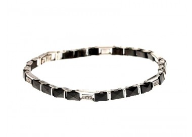 BRACCIALE UOMO IN ORO BIANCO 18 KT CON BRILLANTINI