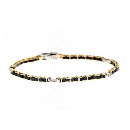 BRACCIALE UOMO IN ORO GIALLO 18 KT CON BRILLANTI