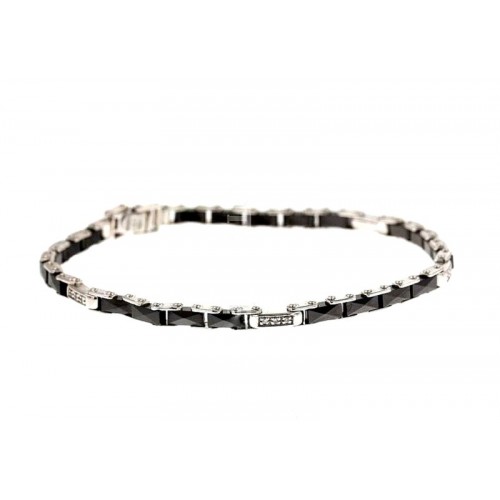 BRACCIALE UOMO IN ORO BIANCO 18 KT CON BRILLANTI