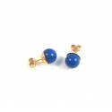 ORECCHINI IN ORO GIALLO 18 KT CON PERLE BLU