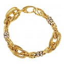 BRACCIALE DONNA CATENA IN ORO GIALLO E BIANCO 18 KT