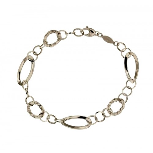 BRACCIALE DONNA CATENA IN ORO BIANCO 18 KT