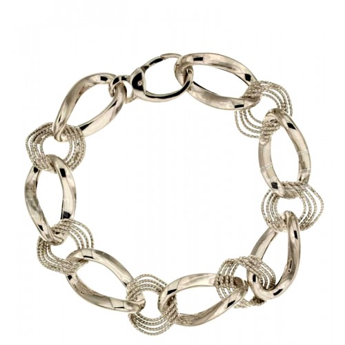 BRACCIALE DA DONNA A CATENA IN ORO BIANCO 18 KT