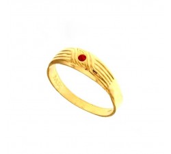 ANELLO UOMO IN ORO GIALLO 18 KT CON RUBINO