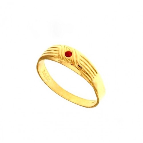 ANELLO UOMO IN ORO GIALLO 18 KT CON RUBINO