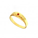 ANELLO UOMO IN ORO GIALLO 18 KT CON RUBINO