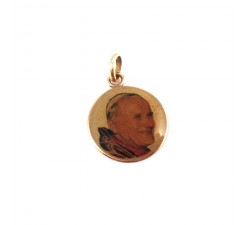 CIONDOLO PAPA GIOVANNI PAOLO II IN ORO GIALLO 18 KT +COLLANA LACCIO IN OMAGGIO