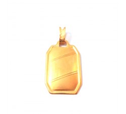 CIONDOLO MEDALGIETTA PIASTRINA IN ORO GIALLO 18KT + COLLANA LACCIO IN OMAGGIO