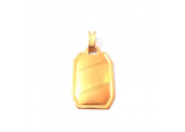 CIONDOLO MEDALGIETTA PIASTRINA IN ORO GIALLO 18KT + COLLANA LACCIO IN OMAGGIO