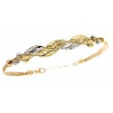 BRACCIALE DA DONNA IN ORO GIALLO BIANCO 18 KT CON ELEMENTI SFACCETTATI