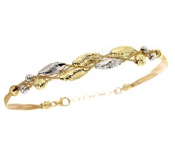 BRACCIALE DA DONNA IN ORO GIALLO BIANCO 18 KT CON ELEMENTI SFACCETTATI