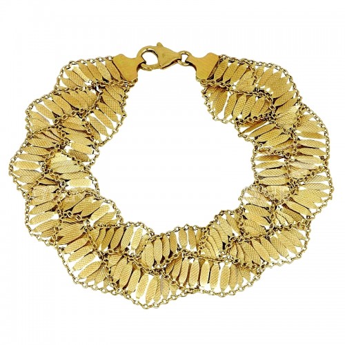 BRACCIALE DA DONNA INTECCIATO IN ORO GIALLO 18 KT