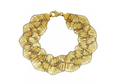 BRACCIALE DA DONNA INTECCIATO IN ORO GIALLO 18 KT