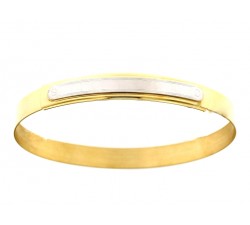 BRACCIALE RIGIDO DA UOMO IN ORO GIALLO E BIANCO 18 KT