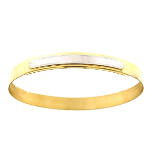 BRACCIALE RIGIDO DA UOMO IN ORO GIALLO E BIANCO 18 KT