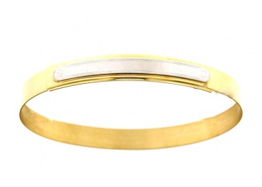 BRACCIALE RIGIDO DA UOMO IN ORO GIALLO E BIANCO 18 KT