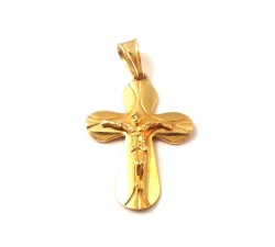 CIONDOLO CROCIFISSO IN ORO GIALLO 18 KT + COLLANA IN OMAGGIO